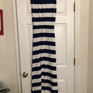 Kersh navy and white tube maxi dress